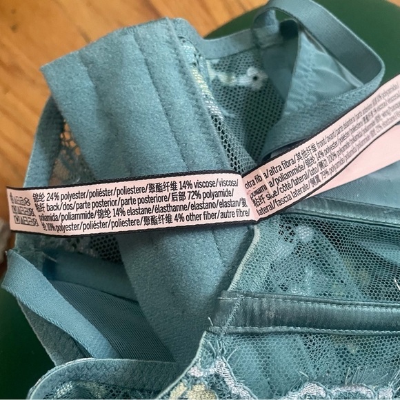 Victorias Secret Green Floral Crop Sheer Corset Top Size Small - Picture 8 of 9